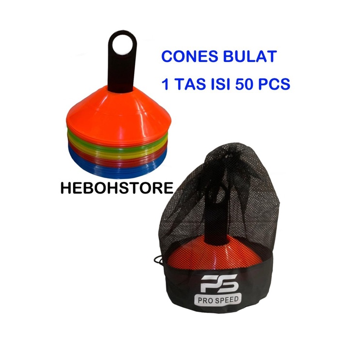 PREMIUM CONE MANGKUK PRO SPEED ALAT OLAHRAGA LATIHAN KUN MANGKOK CONES MARKER SPORT SPEEDS ISI 50