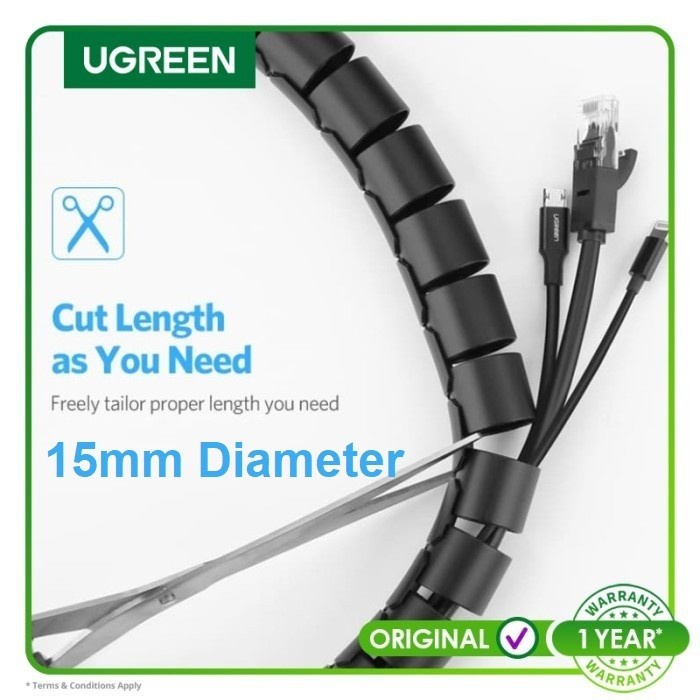 

Ugreen Spiral Cable Zipper Organizer Tube 15mm Small Size