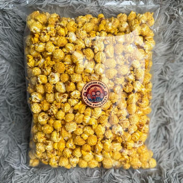 

NeW popcorn CARAMEL mushroom - Twin popcorn - 500gr Termurah Crispy- Makanan Ringan - Camilan Food -