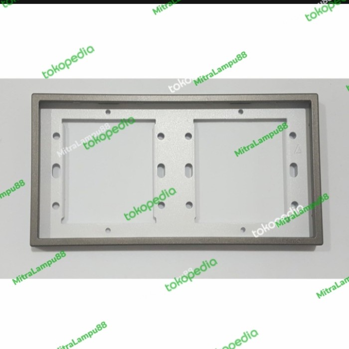 Simon I7 Grey/Abu Abu Frame 2Gang Cover Saklar Stopkontak Simon I7