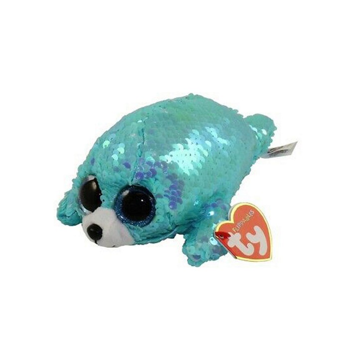 Sale Terbatas Ty Toys Beanie Boos Flippables Waves Blue Seal R - Boneka Anjing Laut Aman