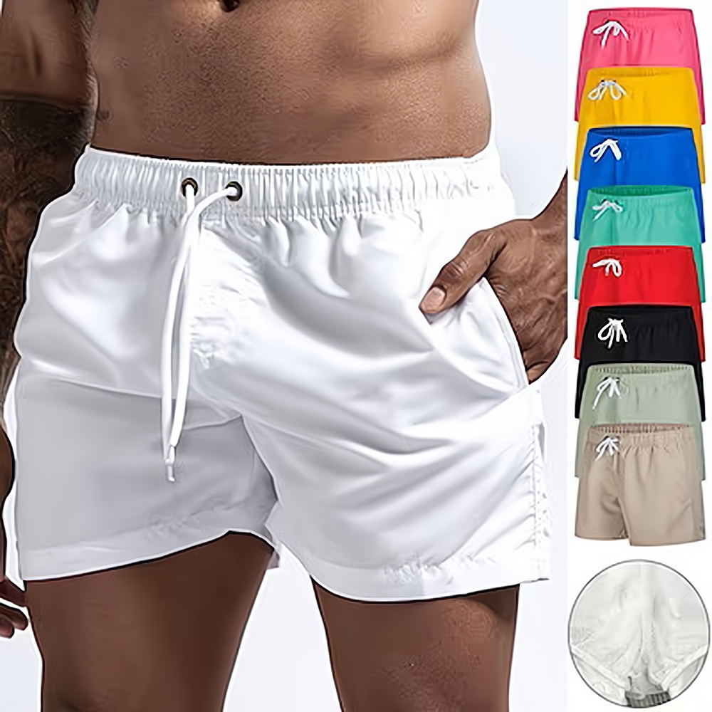 2025 Men's Swim Shorts Trunks Quick Dry Board Shorts Bathing Suit Breathable Drawstring With Pockets