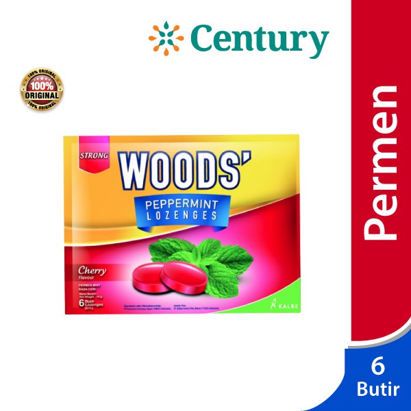 

Woods' Peppermint Lozenges Cherry isi 6 butir/Permen Pelega Tenggorokan/ rasa Cherry / woods wood's