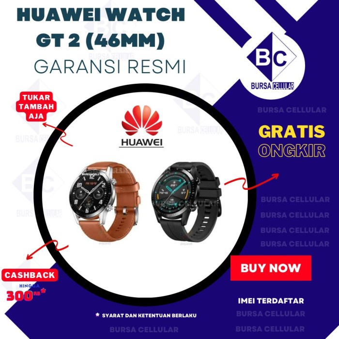 Huawei GT2 Smart Watch 46mm Classic Edition Garansi Resmi -Brown