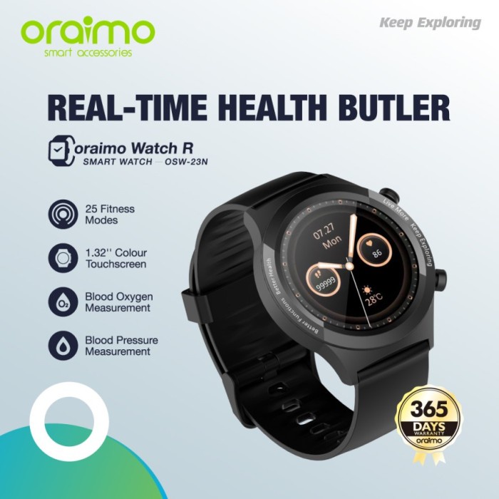 Oraimo Smart Watch R Jam Tangan Pintar Health Butler OSW 23N