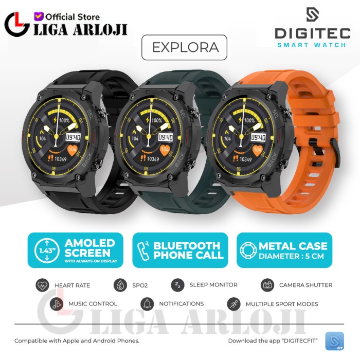 Digitec Smart Watch Explora Jam Tangan Pria Original Smartwatch