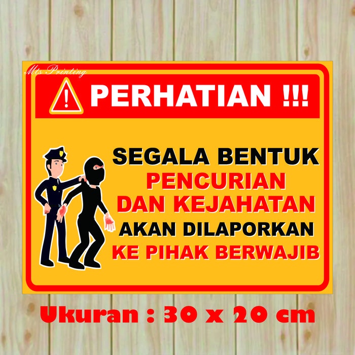 

Stiker Perhatian Segala Kejahatan Dilapor Polisi. Siker Laminating. Stiker Fyp