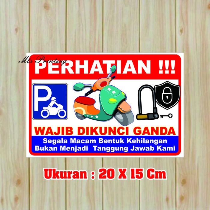 

Stiker Motor Wajib Kunci Ganda. Stiker Peringatan Motor Wajib Kunci Ganda..Stiker Peringatan Anti