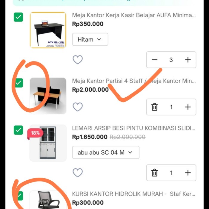 Meja Kerja Kantor Partisi