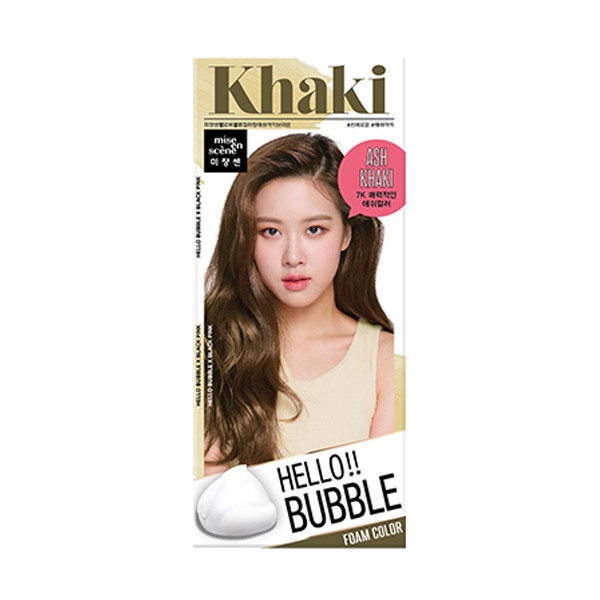 mise en scene hello bubble foam hair color #7K ash khaki