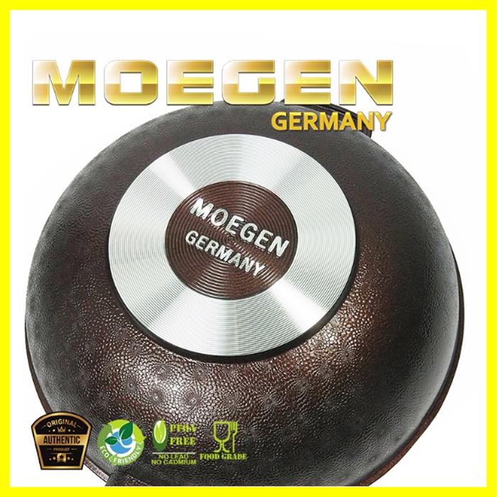 terbaru  moegen germany wok pan moegen panci wajan moegen steamer 30cm marble coating wajan