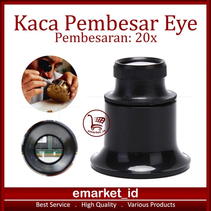 

Kaca Pembesar Eye 20X AG87 / Lup Mata Loop Servis Jam Tangan Jepit