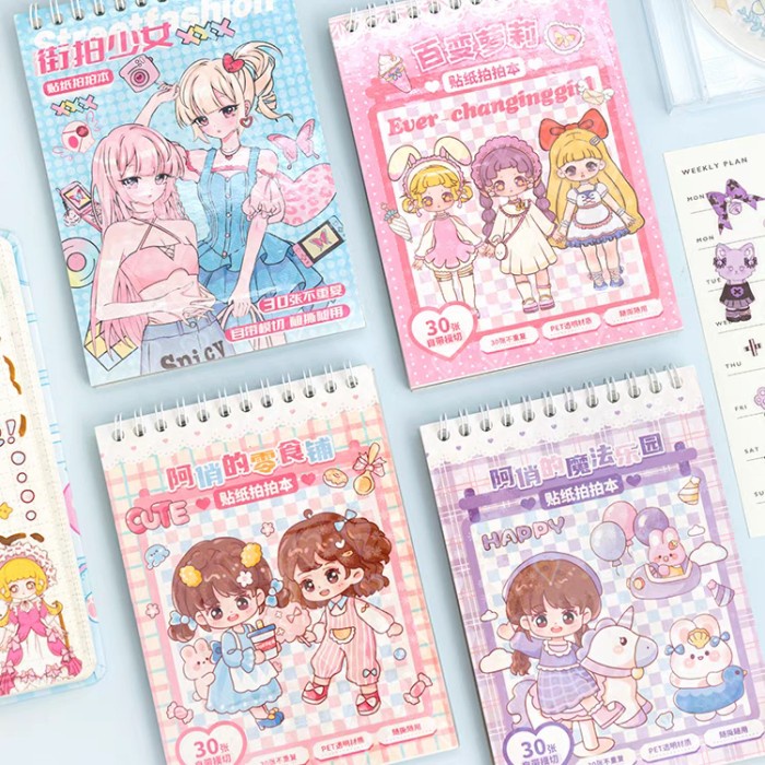 

Buku Stiker Binder MOMO Sticker Korea PET Diary Anime Kartun Murah