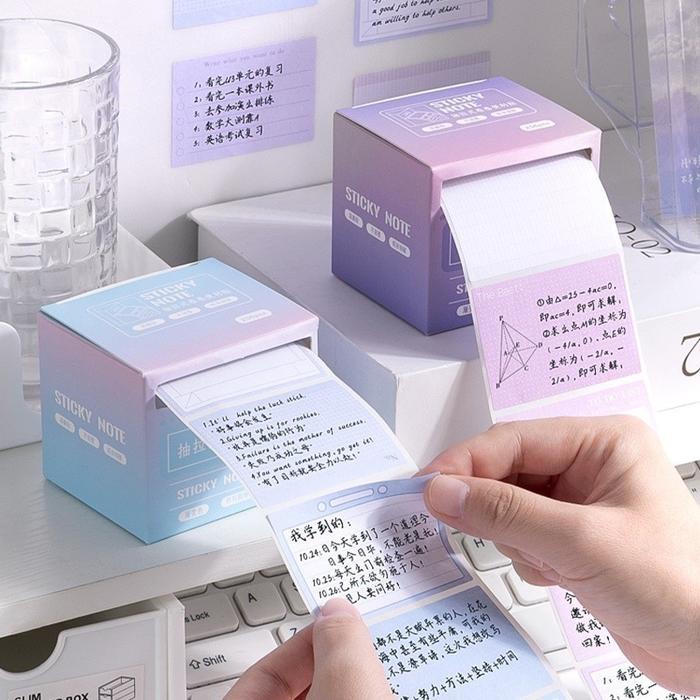 

256Pcs Creative Gradient Color Pull-out Sticky Notes Sticker Pull Out Paper Student Multi-functional