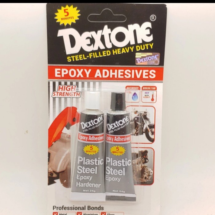

LEM DEXTONE EPOXY ADHESIVES 5 MENIT UNTUK BODY PLASTIK BESI DLL 48 G