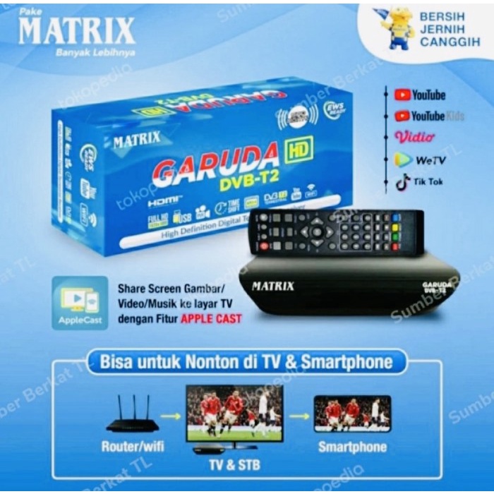 SET TOP BOX MATRIX GARUDA BIRU /SIARAN DIGITAL/TV/STB/RECIVER/DIGITAL