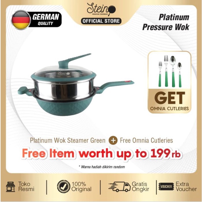 [FBUBBLE] Steincookware Stein Platinum Wok Pressure cooker Semi Presto