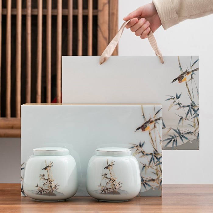 

Tempat Daun Teh Kopi With Box/ Tea Leaves Storage Jar Set 1317