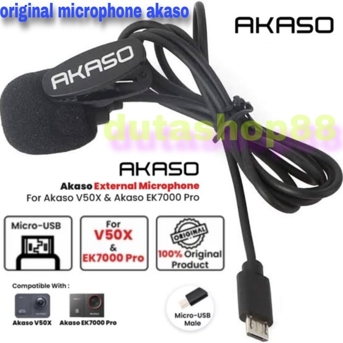 TERBARU external microphone original akaso v50x dan ak7000 pro mic akaso