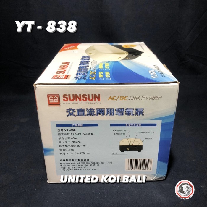 AERATOR SUNSUN YT 838 AC DC UDARA PUMP ACDC
