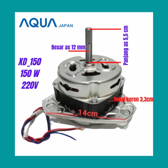 dinamo pencuci mesin cuci 2 tabung Aqua Sanyo