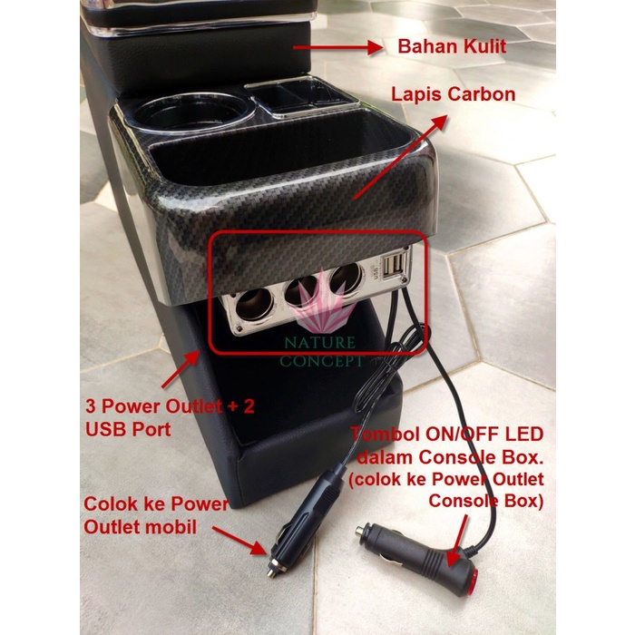 Console Box Mobil Honda Freed Fitur Lengkap Mewah Usb Power Outlet Terlaris