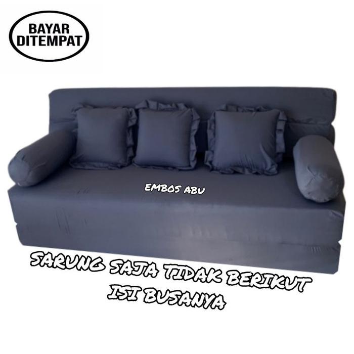 Sarung Sofa Bed Busa Inoac/Royal Tebal 20 Cm No 1 2 3 4 Motif Bunga Hitam Termurah