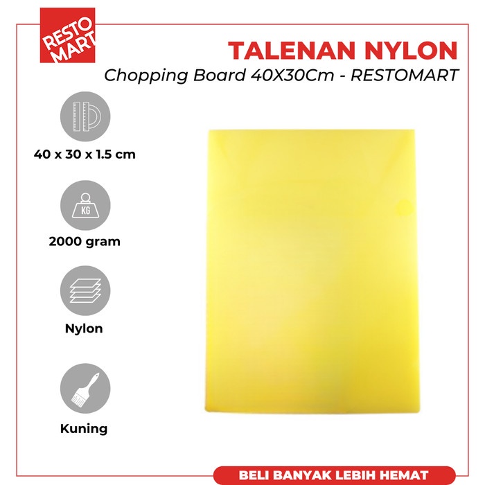 Talenan Nylon/Chopping Board 40X30 Yellow-RESTOMART-(2038059)