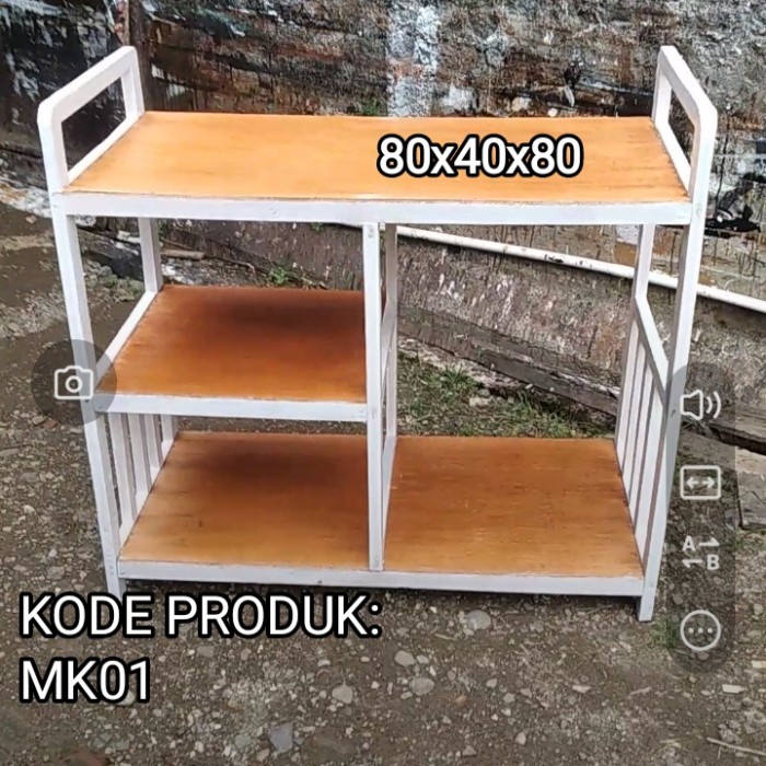 OBRAL rak galon dispenser kayu susun - meja magic com serbaguna kayu dapur