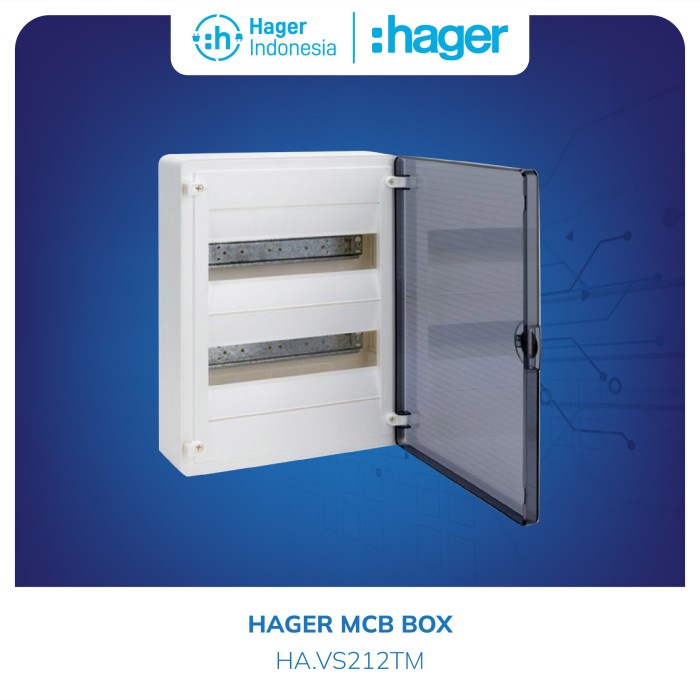 Hager Box MCB 24 Group Outbow Transparant - VS212TM