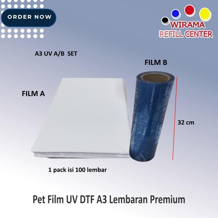 Pet Film UV DTF A3 Lembaran Premium