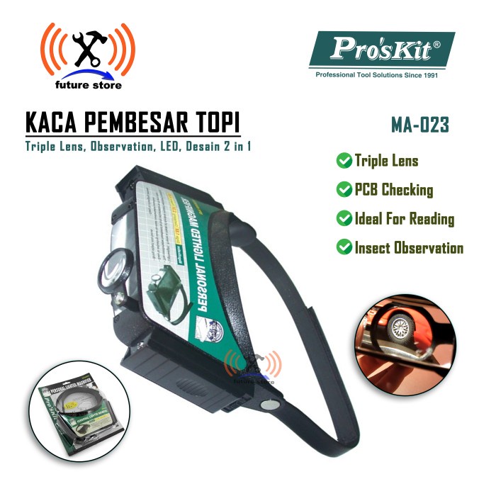 

Proskit 8Pk-Ma003N Kaca Pembesar Topi - Personal Magnifier Original