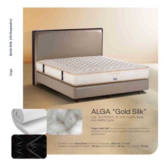 Springbed Alga Gold Silk Orthopedic 120X200 Komplit Set