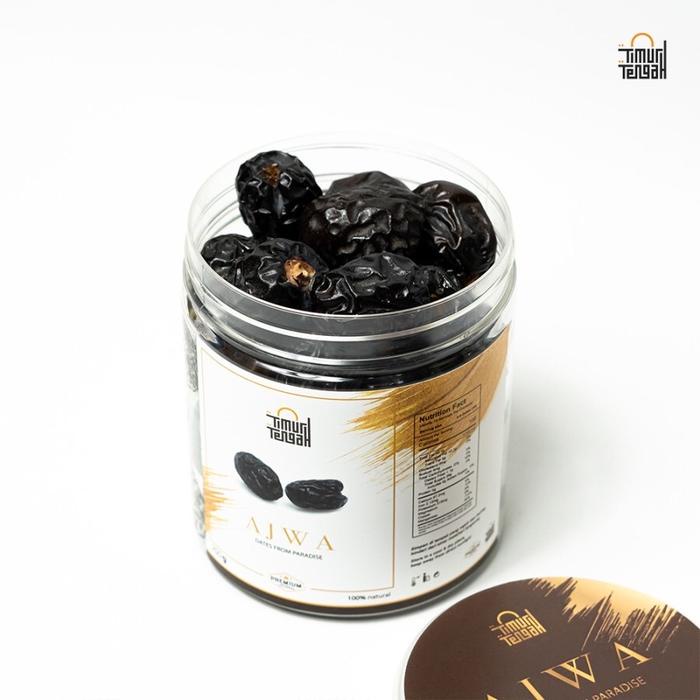 

terbaru !!! kurma ajwa premium timur tengah high quality 250 food kering snacks toples ready
