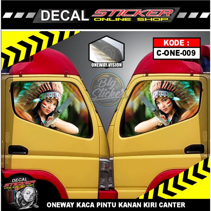MOXER MOXER STIKER MOBIL TRUK / STIKER DECAL TRUK KACA SAMPING GAMBAR ONEWAY CANTER DYNA DUTRO BISA