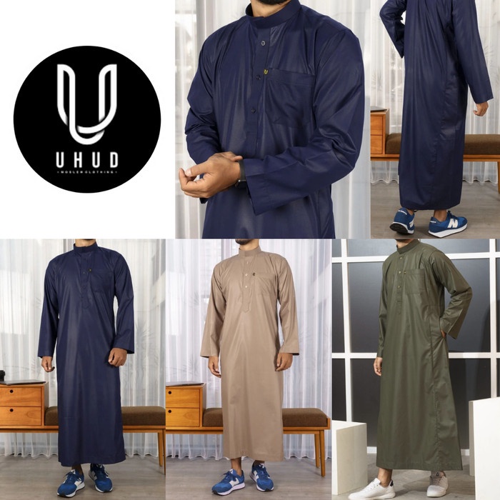Gamis Pria Jubah UHUD Basic Polyester Platinum al Haramain