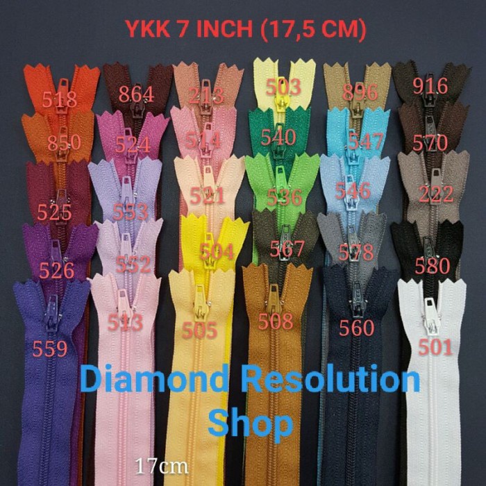 

COD ISI 1 LUSIN 7 INCH RESLETING SLETING CELANA ORI YKK