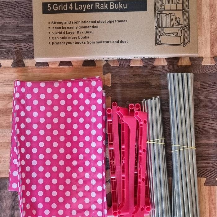 RAK BUKU PORTABLE 4 SUSUN ANAK PLASTIK KUAT :)