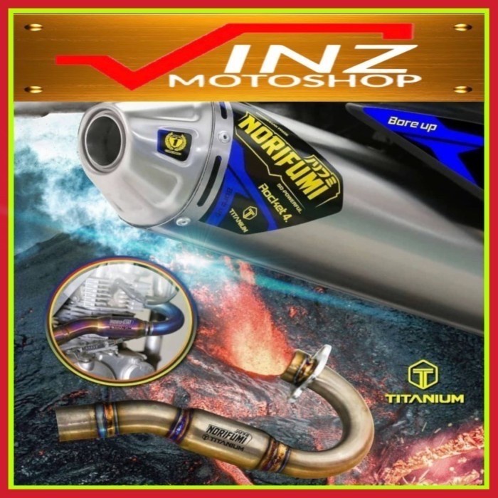 KNALPOT NORIFUMI ROCKET 4 TITANIUM BORE UP KLX CRF 150 WR 155 ORIGINAL