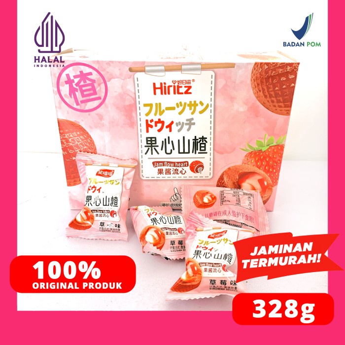 

Manisan Buah Haw Isi Blueberry & Strawberry (Haw Flakes) 328Gr / Jam Flow Heart