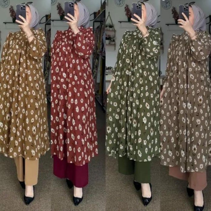 SPECIAL Pakaian ONE SET Wanita - Setelan Tunik Wanita Zainab Set Ceruty Babydoll Set Celana Crinkle