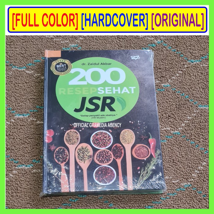 

Original Hardcover Full Color - 200 Resep Sehat Jsr - Dr. Zaidul Akbar - Bonus 4 Alat Tulis & 1