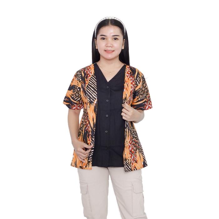 EKSLUSIF Atasan Baju Batik Jumbo Outwear Bolero Wanita Kerja Blouse Over Size Batik Wanita