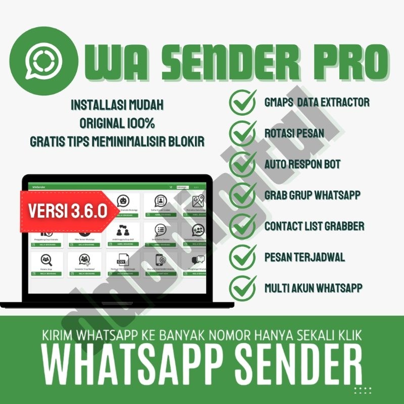 WHATSAPP SENDER PRO VERSI 3.6.0 WA BULK SENDER WHATSAPP BLASTER TERBARU 2024