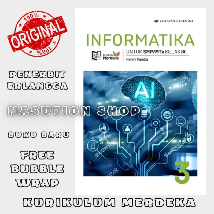 

SALE !!! BUKU INFORMATIKA KELAS 3 / 9 IX SMP/MTS ERLANGGA KURIKULUM MERDEKA ORI READYY