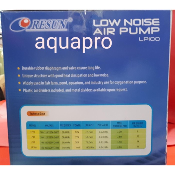 Pompa Air Airpump Aerator Resun LP100 (LP 100)