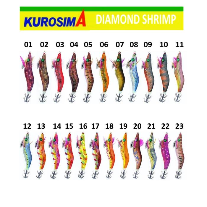 Umpan Cumi Egi Kurosima Diamond Shrimp 3.0 Rattle Glow