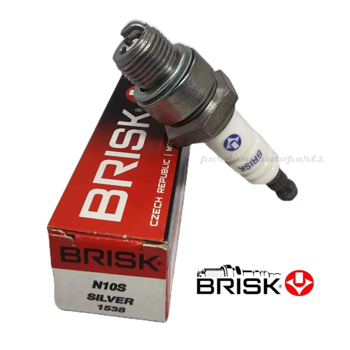 Mantab Busi Motor Brisk Silver N10S Original Busi 2Tak Drat Pendek