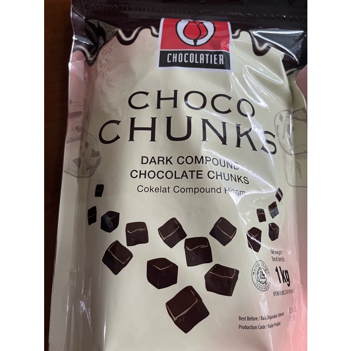 

Ready Stok" Tulip Choco Chunks 1 Kg Ziploc Bag Dcc Dark Cooking Chocolate Compoun