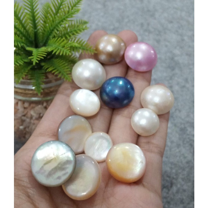 

paling diminati] 1 PCS Mabe Mutiara Kerang 18MM, 15MM, 13MM Warna Pink, White, Navy, Br